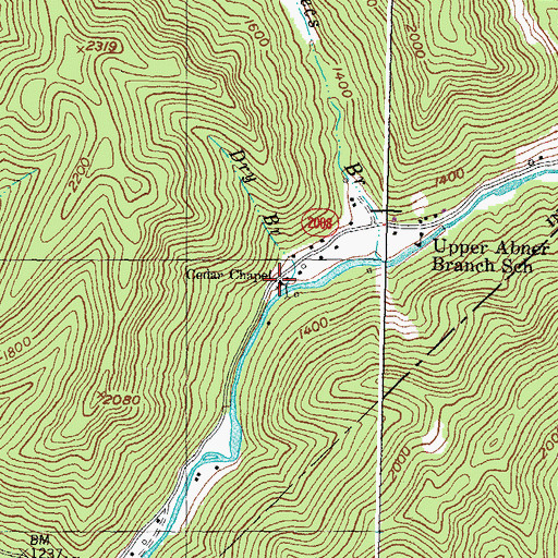 Topographic Map of Cedar Chapel, KY