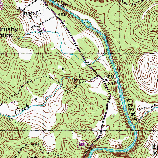 Topographic Map of Cedar Creek, KY