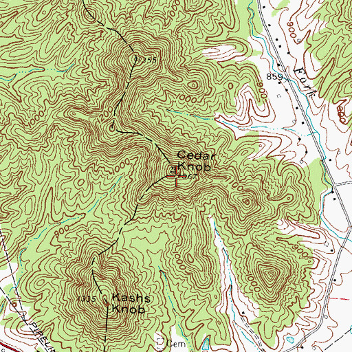 Topographic Map of Cedar Knob, KY