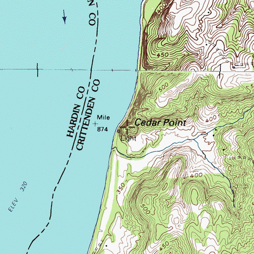 Topographic Map of Cedar Point, KY
