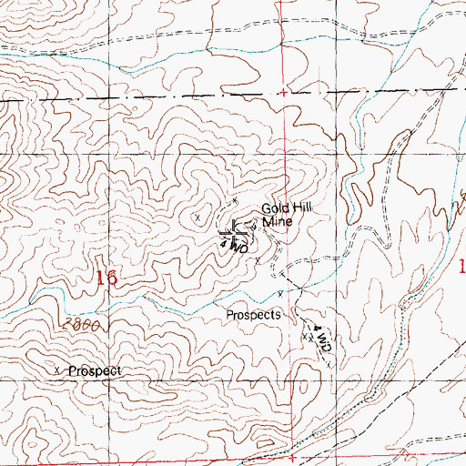 Topographic Map of Gold Hill Mine, AZ
