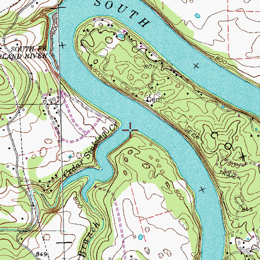 Topographic Map of Cedar Sinking Creek, KY