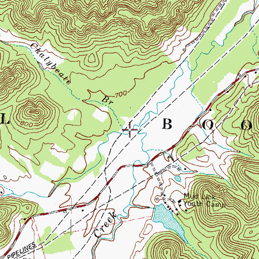 Topographic Map of Chalybeate Branch, KY