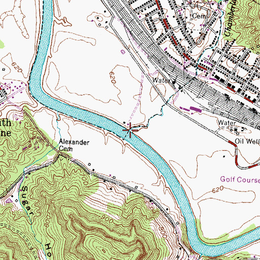 Topographic Map of Chamberlain Branch, KY