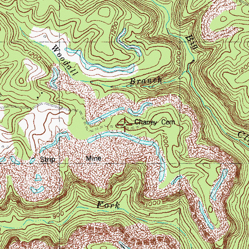 Topographic Map of Chaney Cemetery, KY