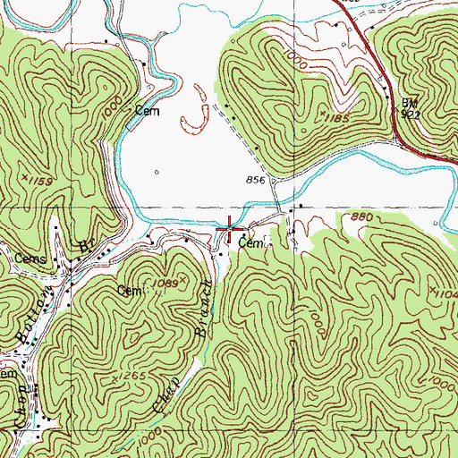 Topographic Map of Chap Branch, KY