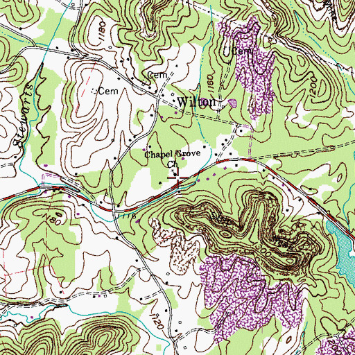 Topographic Map of Chapel Grove Baptist Church, KY