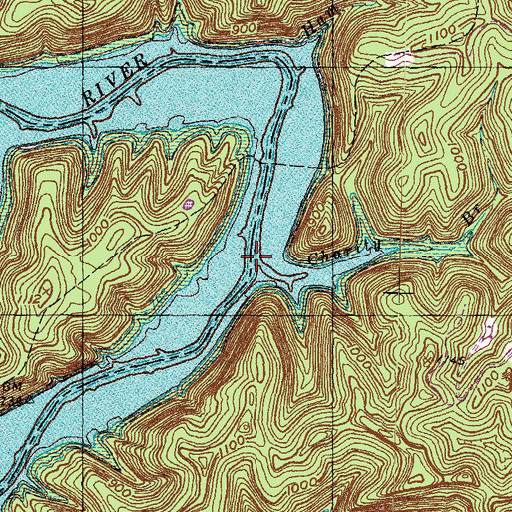 Topographic Map of Charity Branch, KY