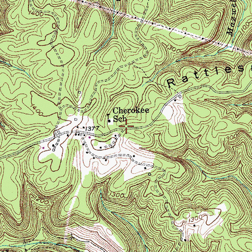 Topographic Map of Cheroke School, KY