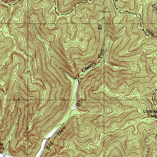 Topographic Map of Cherry Tree Branch, KY
