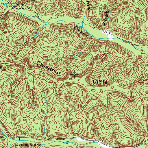 Topographic Map of Chestnut Cliffs, KY