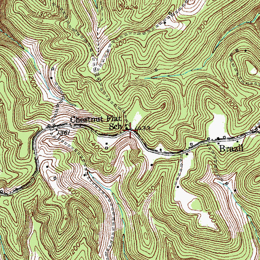 Topographic Map of Chestnut Flat School, KY