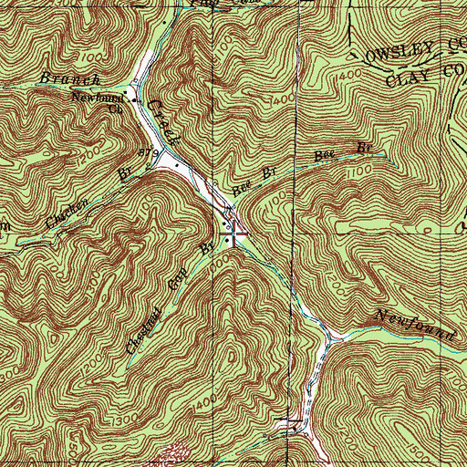 Topographic Map of Chestnut Gap Branch, KY