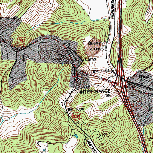Topographic Map of Chestnut Ridge Church, KY