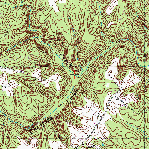 Topographic Map of Chewford Creek, KY