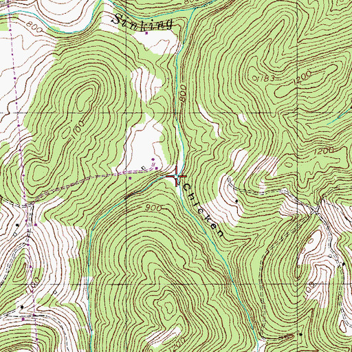 Topographic Map of Chicken Hollow, KY