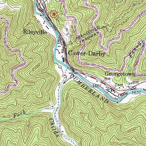 Topographic Map of Childs Branch, KY