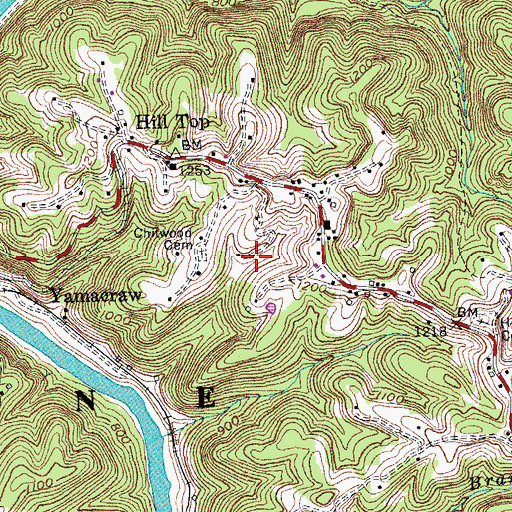 Topographic Map of Chitwood Cemetery, KY