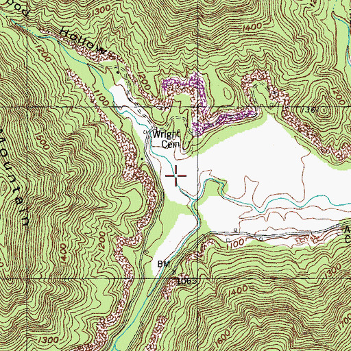 Topographic Map of Chitwood Hollow, TN