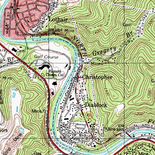Topographic Map of Christopher, KY
