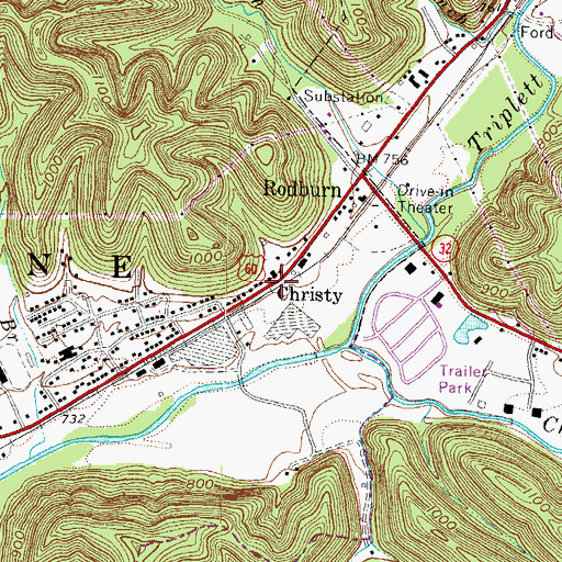 Topographic Map of Christy, KY