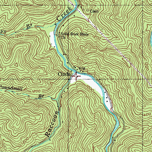 Topographic Map of Cinda, KY