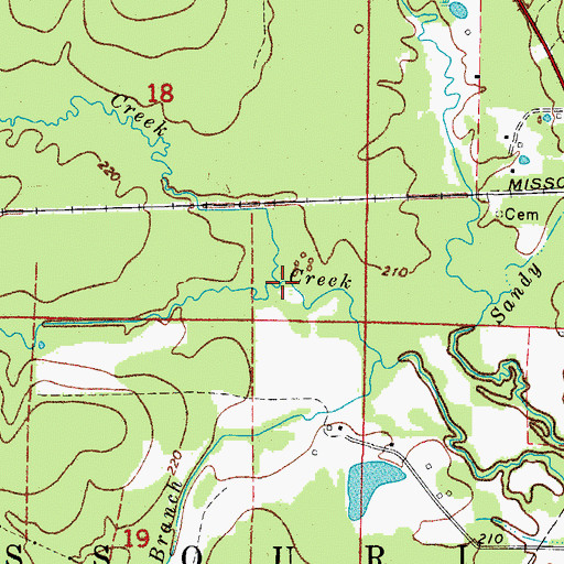 Topographic Map of Lick Creek, AR