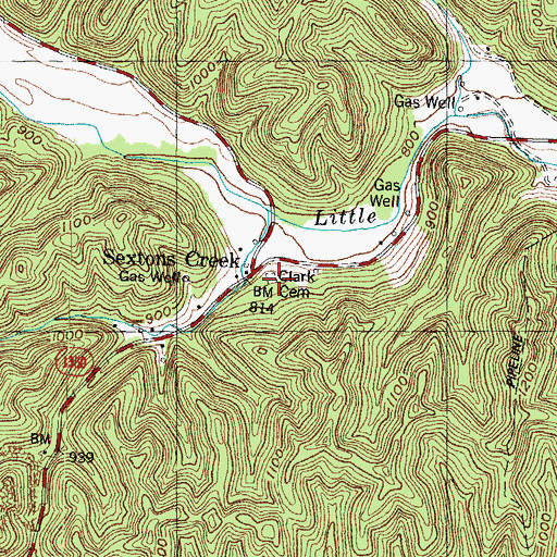 Topographic Map of Clark Cemetery, KY