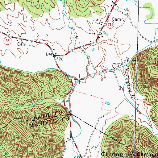 Topographic Map of Clark Fork, KY