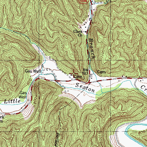 Topographic Map of Robert Clark School, KY