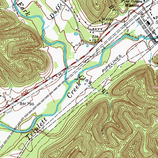 Topographic Map of Clay Branch, KY