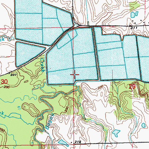 Topographic Map of Lick Creek, AR