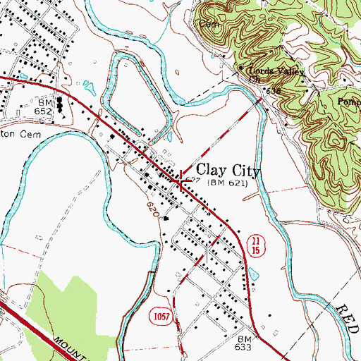 Topographic Map of Clay City, KY