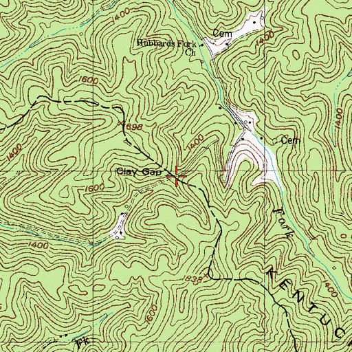 Topographic Map of Clay Gap, KY