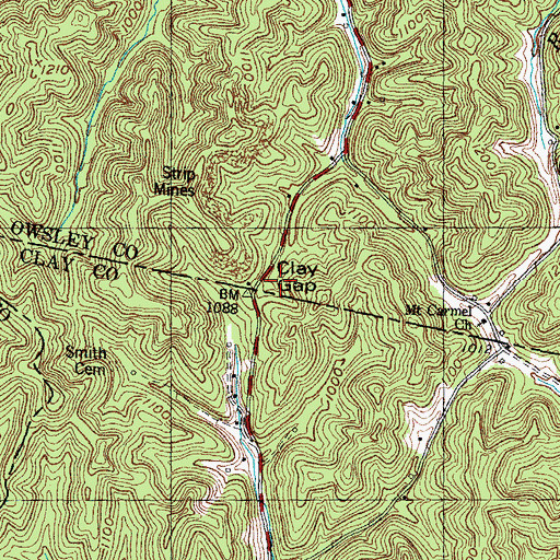 Topographic Map of Clay Gap, KY