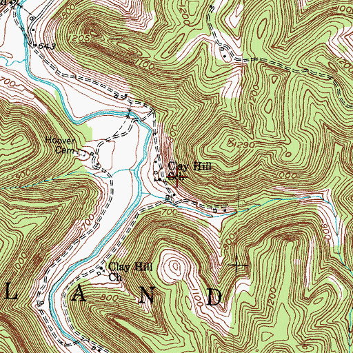 Topographic Map of Clay Hill School, KY