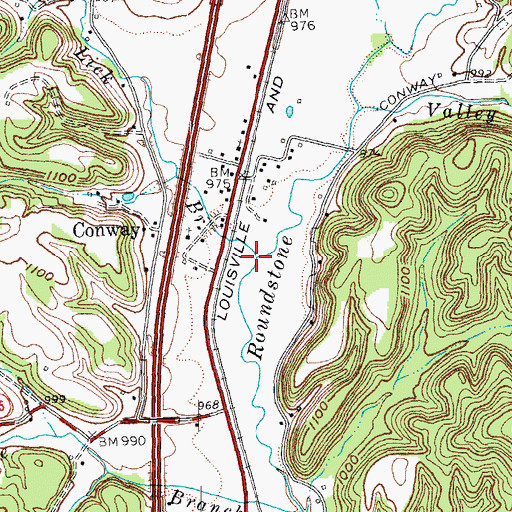 Topographic Map of Clay Lick Branch, KY