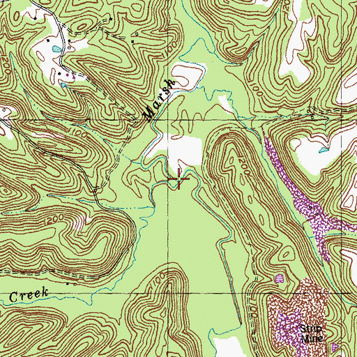 Topographic Map of Clear Creek, KY
