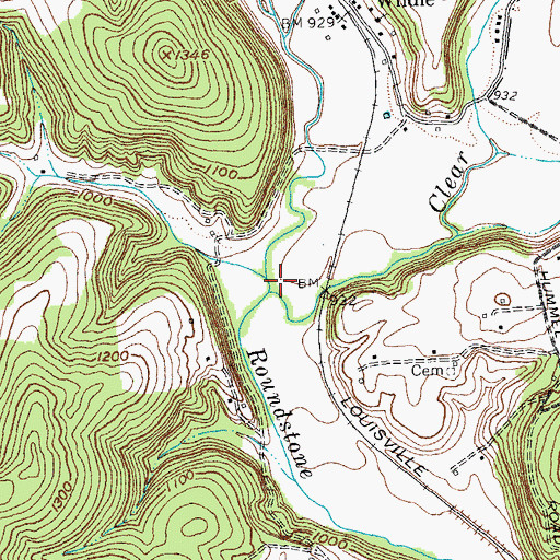Topographic Map of Clear Creek, KY
