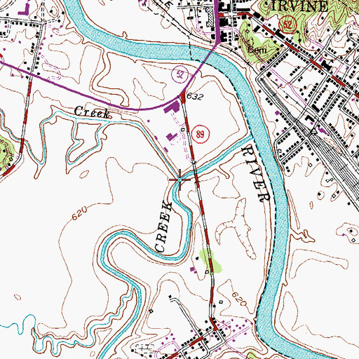 Topographic Map of Clear Creek, KY