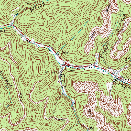 Topographic Map of Clear Fork, KY