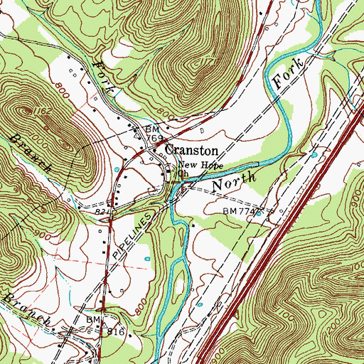 Topographic Map of Clear Fork, KY