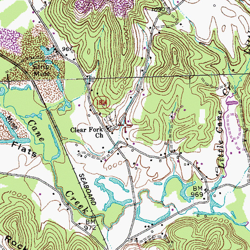 Topographic Map of Clear Fork Church, KY