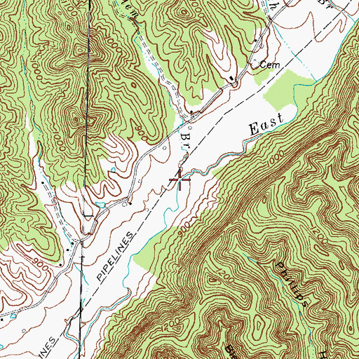Topographic Map of Clem Branch, KY