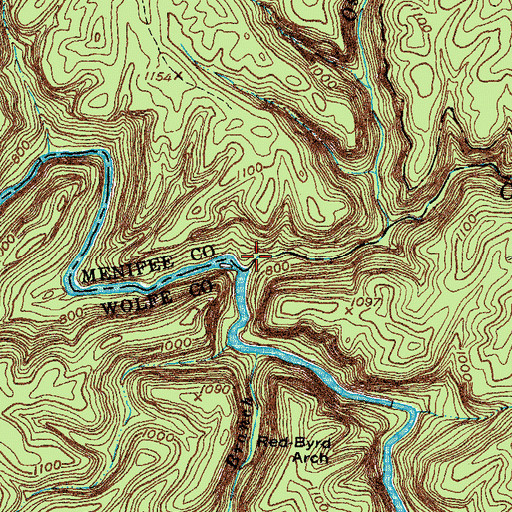 Topographic Map of Clifty Creek, KY