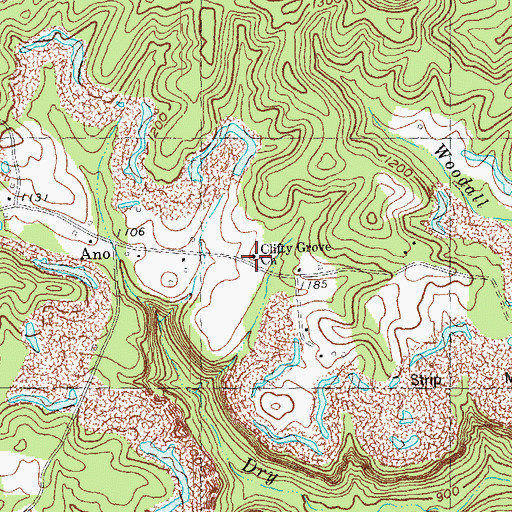 Topographic Map of Clifty Grove Baptist Church, KY