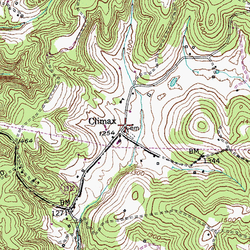 Topographic Map of Climax, KY