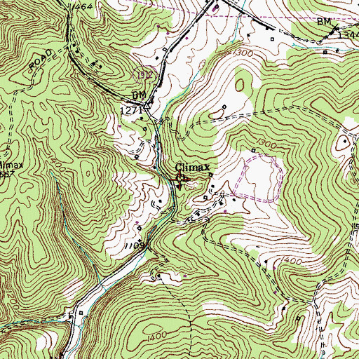 Topographic Map of Climax Church, KY