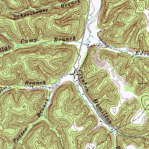 Topographic Map of Clinton Hamilton Branch, KY