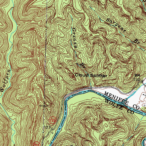 Topographic Map of Cloud Splitter, KY